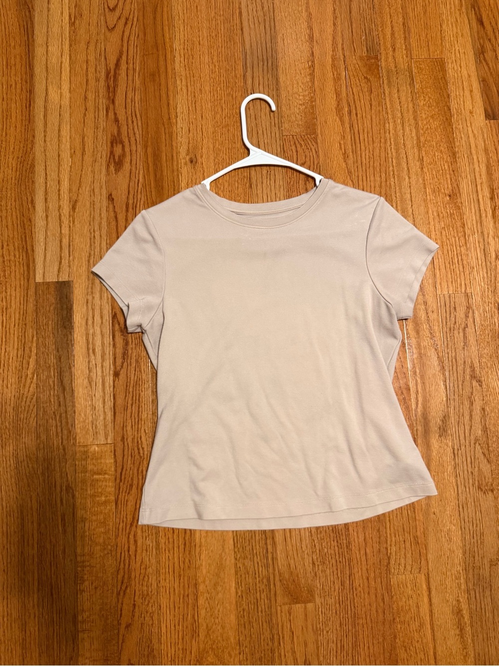 Adrienne Vittadini Short-Sleeve Crewneck Top - Beige